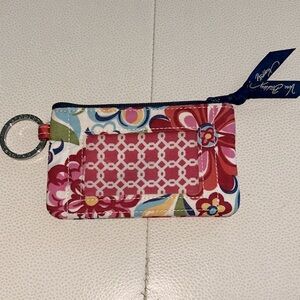 Vera Bradley Zip ID Credit Card Case Coin Purse Wallet Key Ring Colorful
